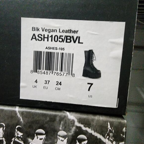 Ashes Black Matte Platform Goth Punk Mid Calf Combat Boots - Picture 14 of 14